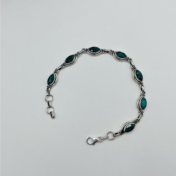 15.00 CT Genuine Emerald Vintage Sterling Silver Set - Picture 6 of 7